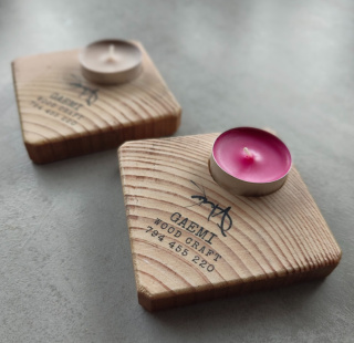 Podkładka sosnowa z tealight